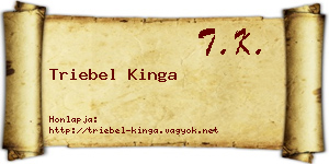 Triebel Kinga névjegykártya